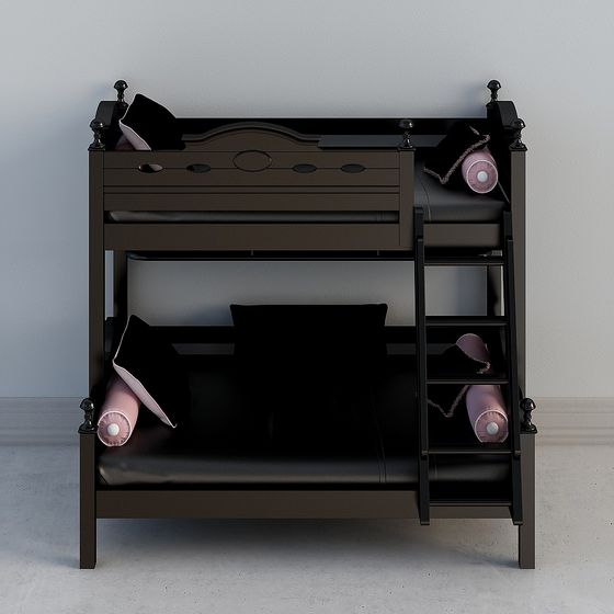 Lits superposés noirs Oak Villa SCZ13A-13A (Échelles suspendues)