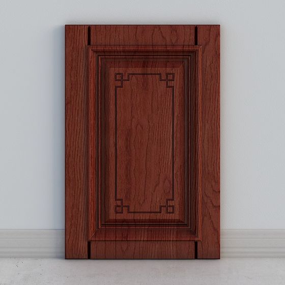 Elegant Low-Polygon Style Cabinet Door Panel 3D model