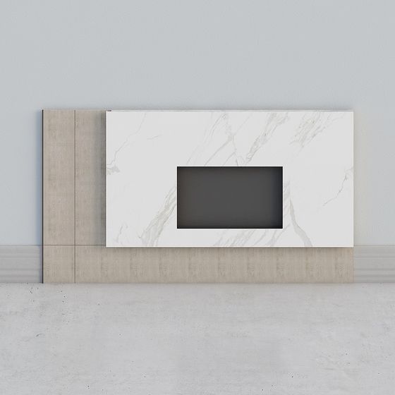 Stylish Low-Polygon Marble Wall Panel 3D model