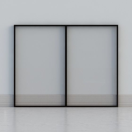 Stylish Double Glass Door 3D model