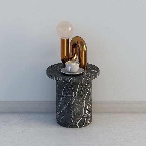 Elegant Marble Side Table 3D model