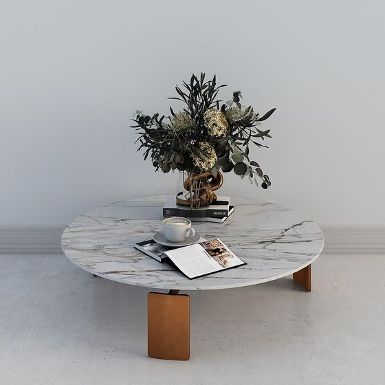 Elegant Marble Round Table 3D model