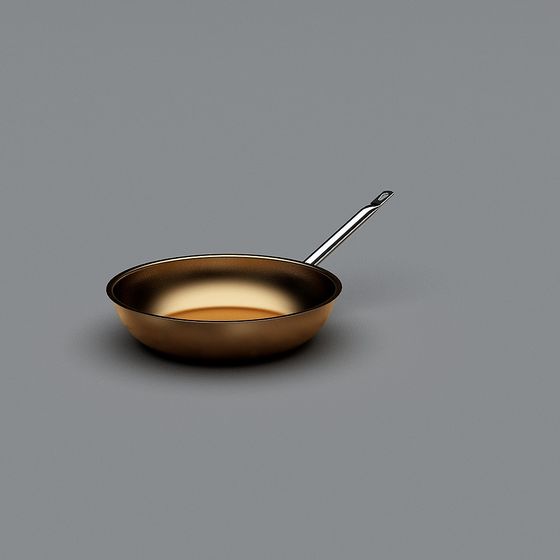 Elegant Low-Polygon Frying Pan 3D model