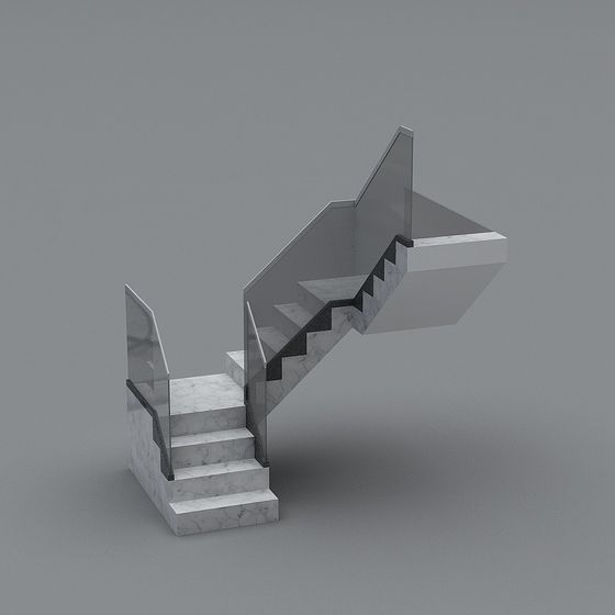 Minimalist Polygonal Staircase 3D model