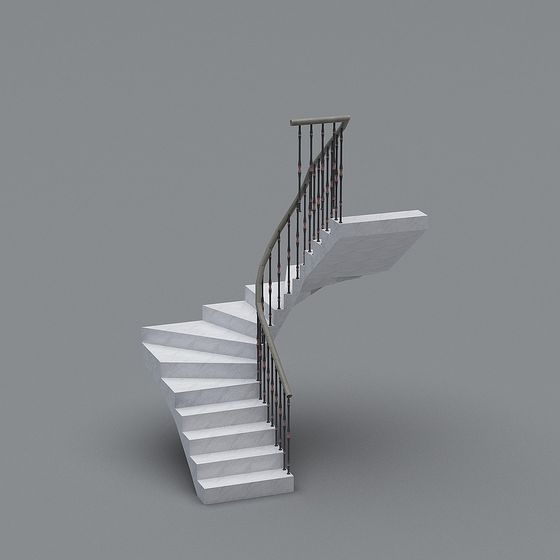 Elegant Spiral Staircase 3D model