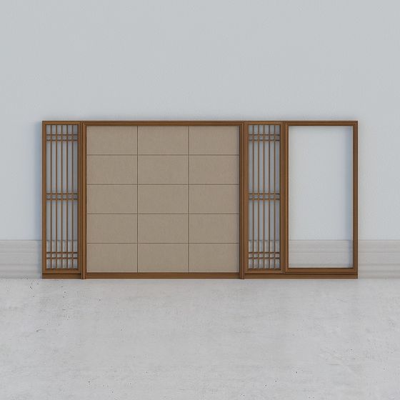 Japanese Style Sliding Door 3D model