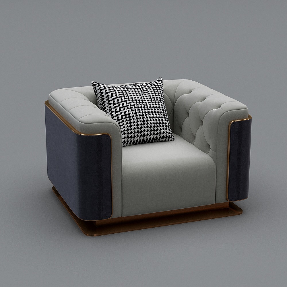 Elegant Low-Poly Sofa 3D model