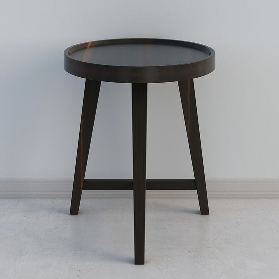 Elegant Low-Poly Round Table 3D model