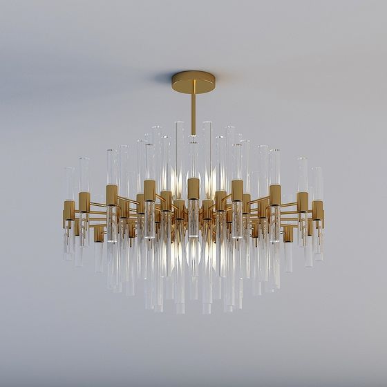 Elegant Low-Poly Chandelier 3D model