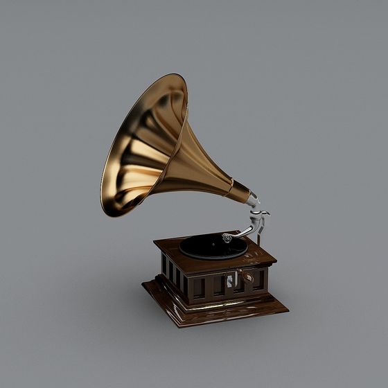 Vintage Gramophone 3D model
