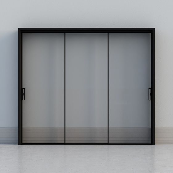 Glass Sliding Door 3D model for Modern Interiors