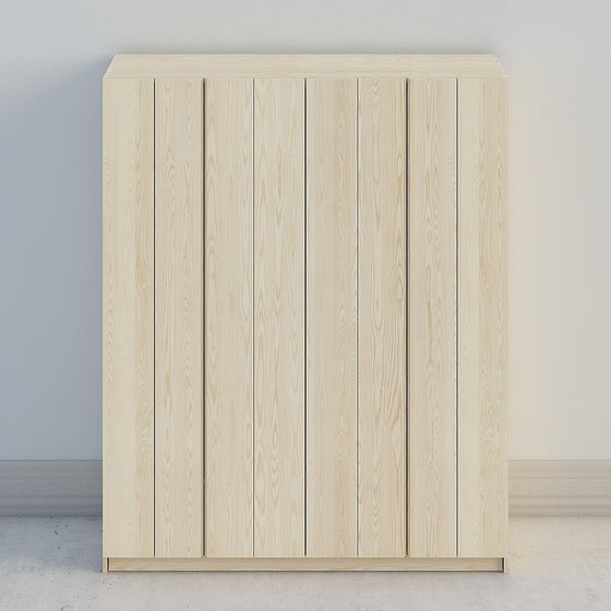 Wood Grain Storage Cabinet 3D model