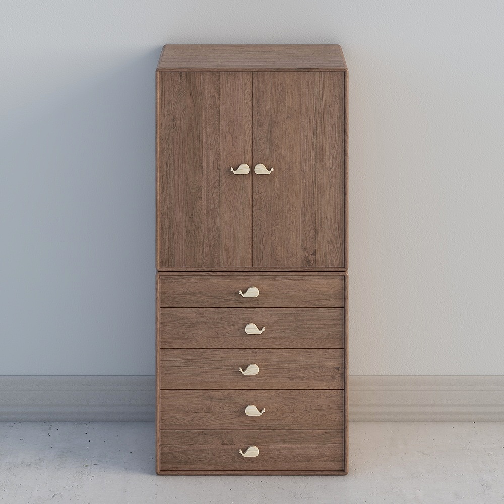 Black Walnut YG-19 children's small wardrobe