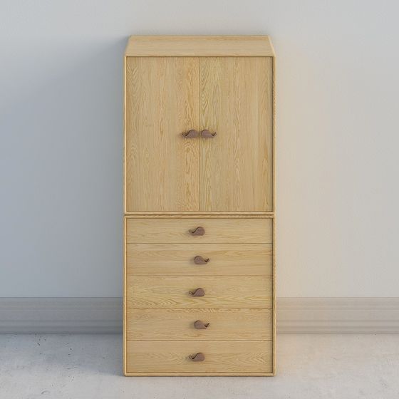 Elegant Wooden Storage Cabinet 3D model for Creative Use