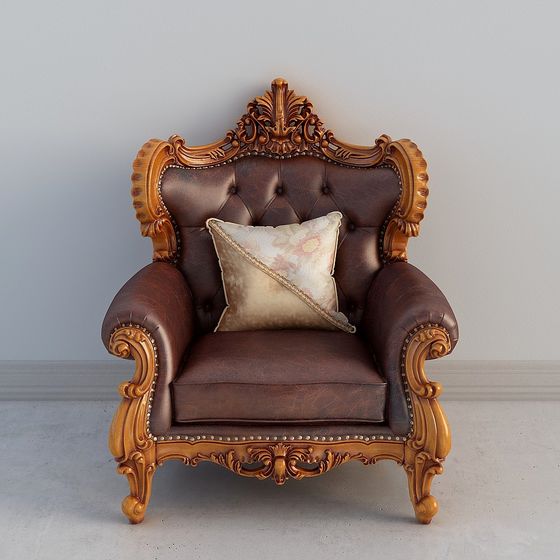 Royal Armchair 3D model - Luxurious Design