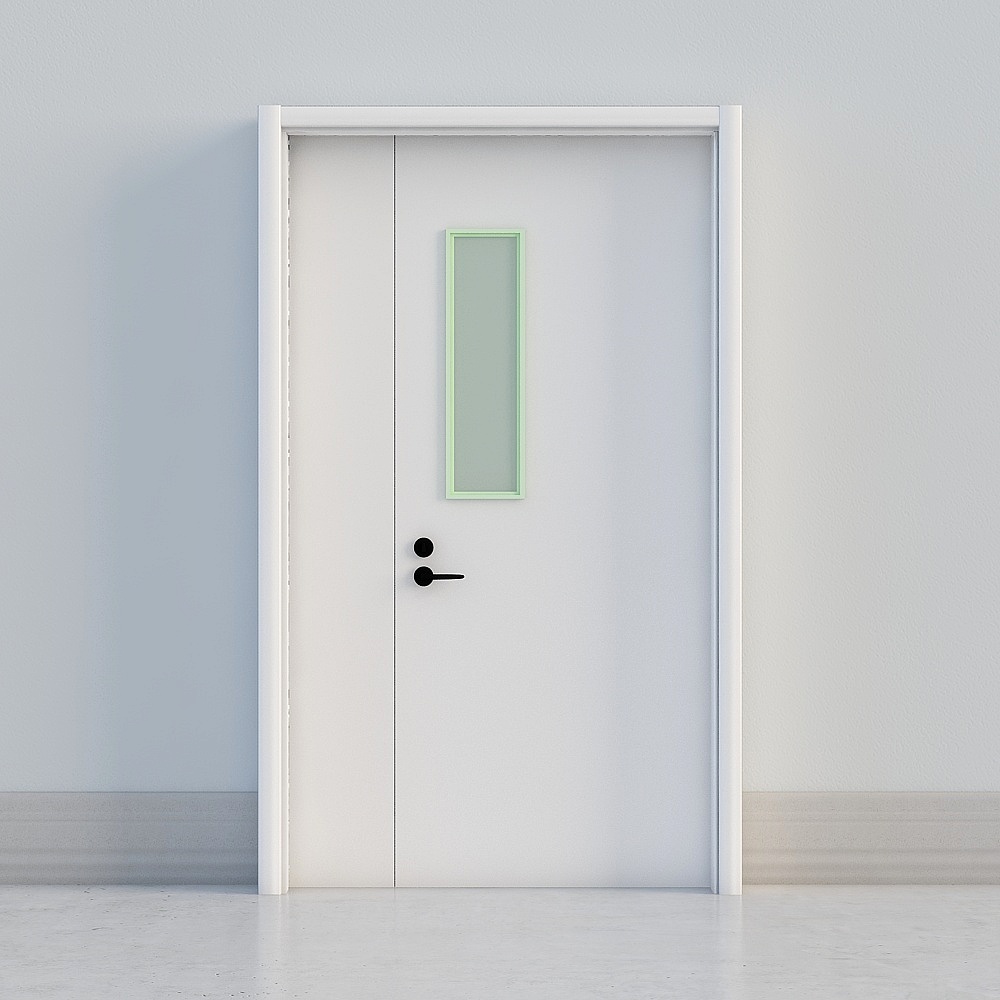 classic white windowed double door