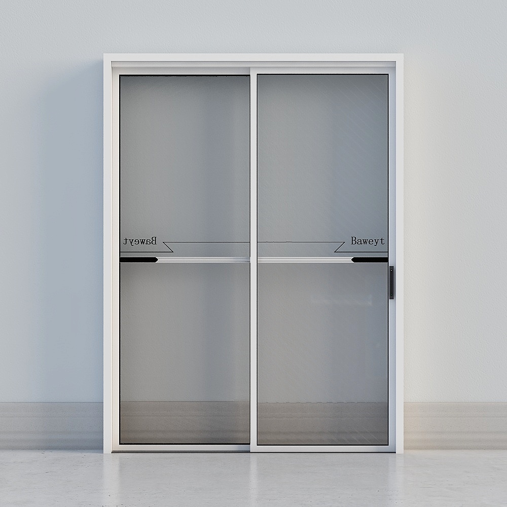 mdoern white windowed glass sliding door