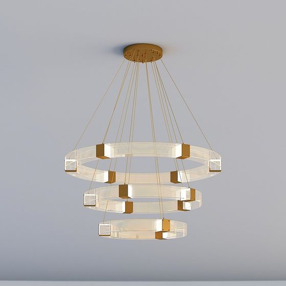 Ring Light 3D model - Stylish Chandelier for Modern Spaces