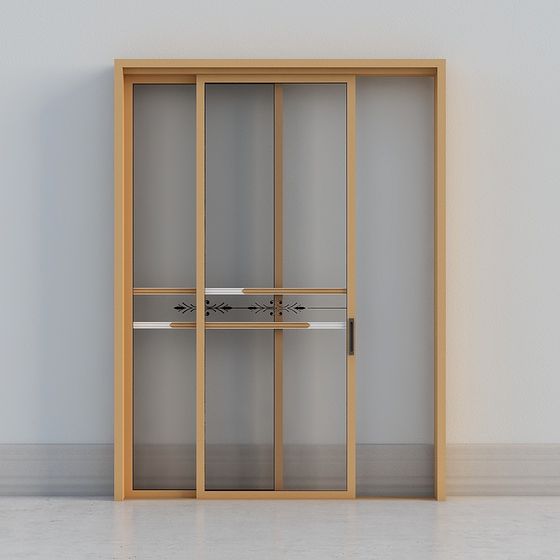 Stylish Sliding Glass Door 3D model