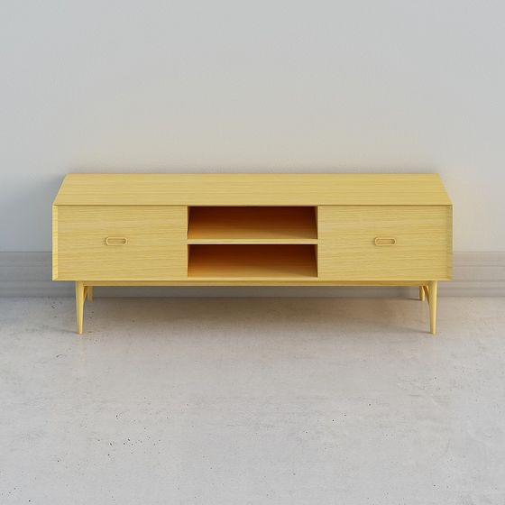 Stylish Low-Poly TV Stand 3D model for Interiors