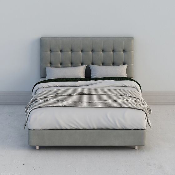 Elegant Modern Minimalist Bed 3D model