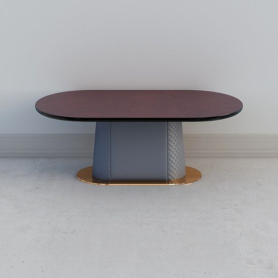 Elegant Oval Dining Table 3D model