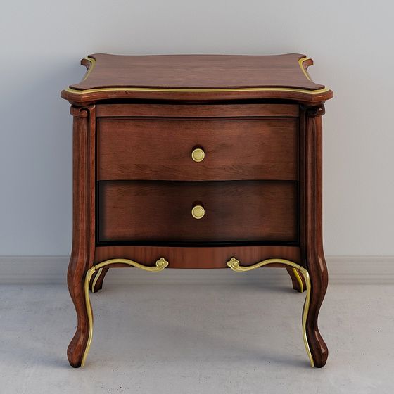 Chic Vintage Nightstand 3D model for Modern Decor