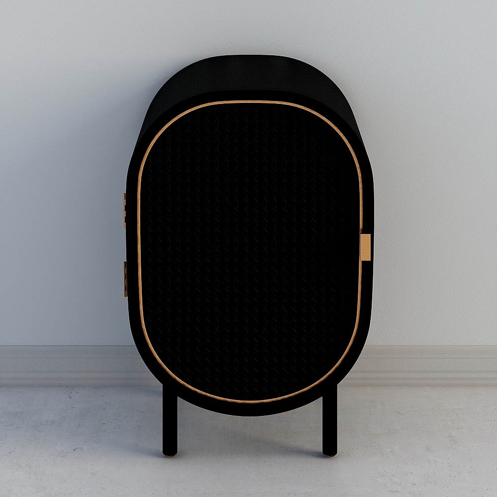 Elegant Oval Side Cabinet 3D model