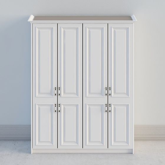 Elegant Low-Poly Wardrobe 3D Model