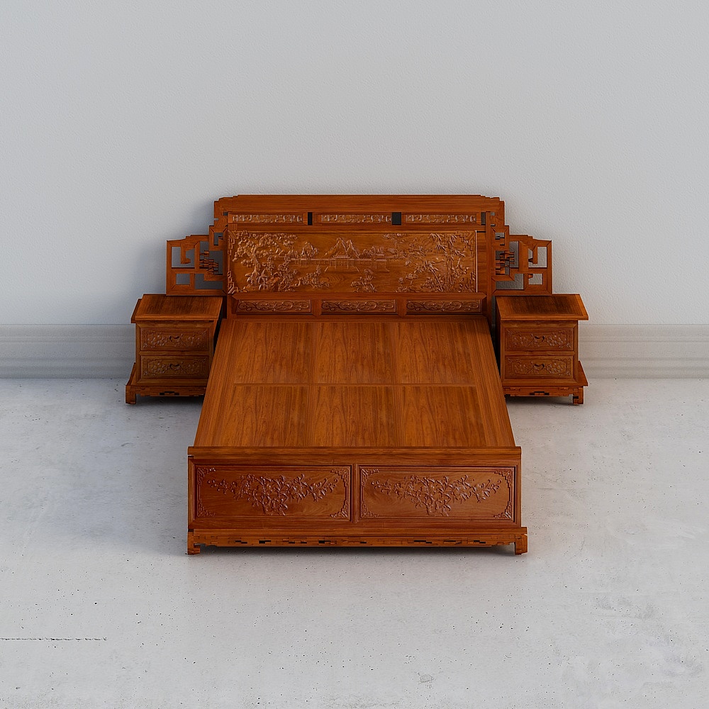 Six contract spring bed 3d3