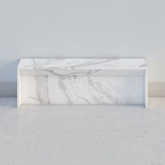 Sophisticated Marble Bench 3D model for Design Projects
