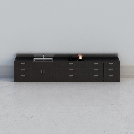 Contemporary Urban Kitchen Cabinet 3D model