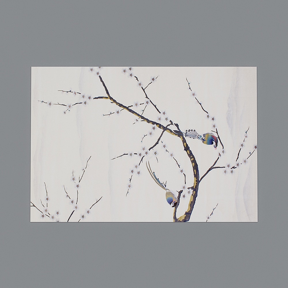 Elland carpet machine woven plush carpet sofa coffee table mat bedroom bed room carpet custom Nordic postmodern light luxury cloakroom entrance ink flower bird flower branch new Chinese art carpet