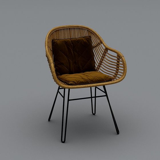 Charming Wicker Chair 3D model for Modern Interiors