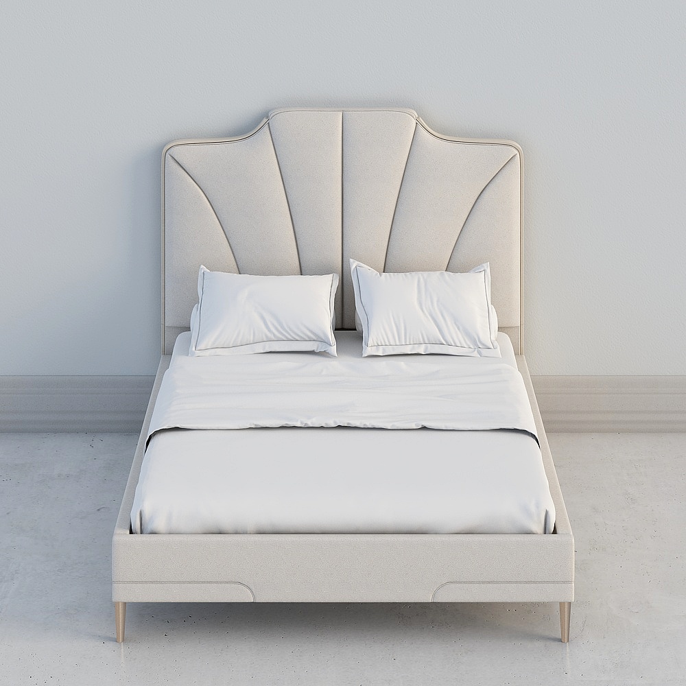 Uefa Art Berry net red light luxury technology cloth bed white princess wedding bed master bedroom fabric double American modern