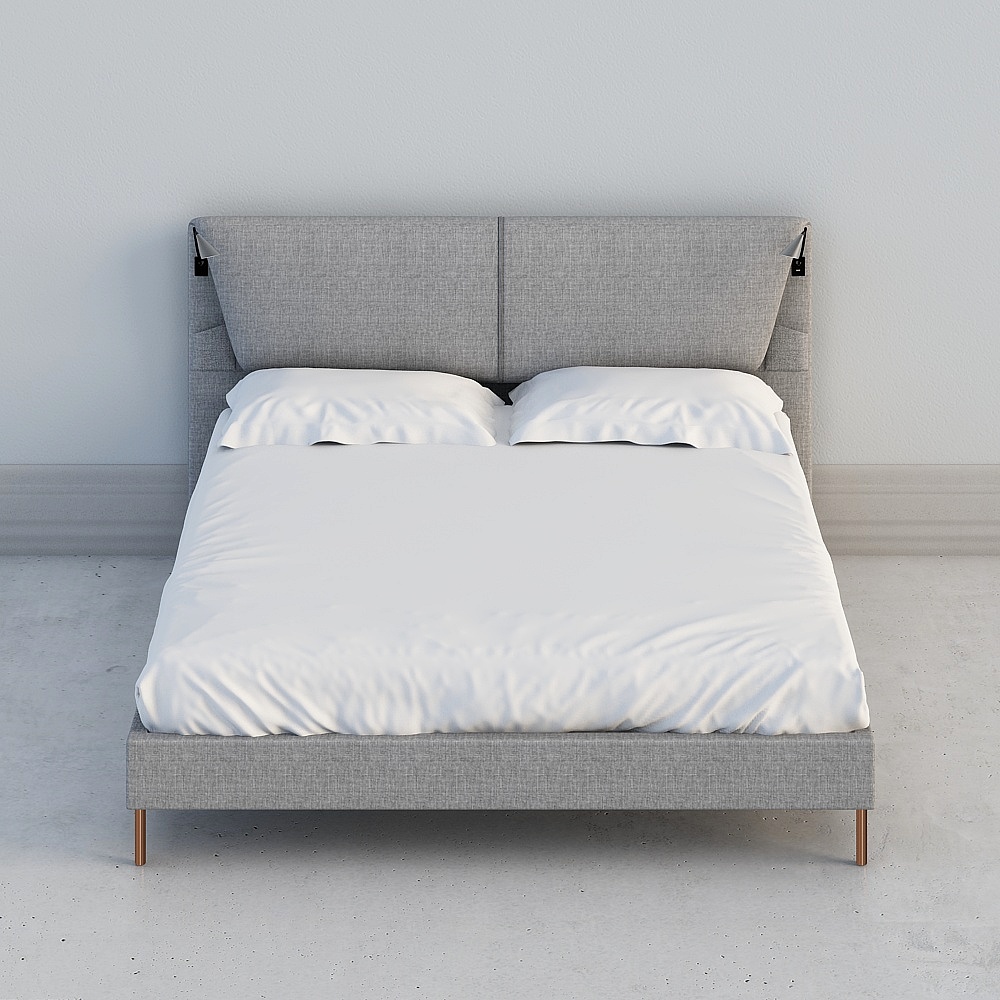 Yvonne Art Ness Nordic minimalist fabric double bed simple master bedroom modern wedding bed 1.8m grey 381E