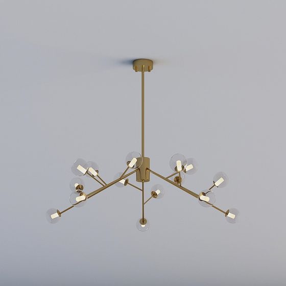 Stylish Low-Poly Chandelier 3D model for Modern Spaces