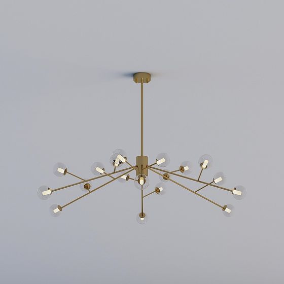 Stylish Low-Poly Chandelier 3D model