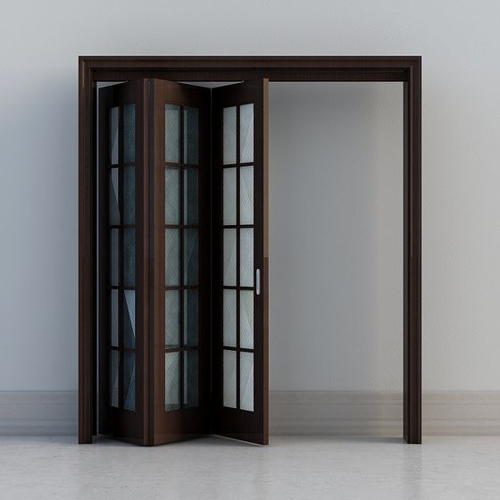 Low-Poly Folded Glass Door 3D model