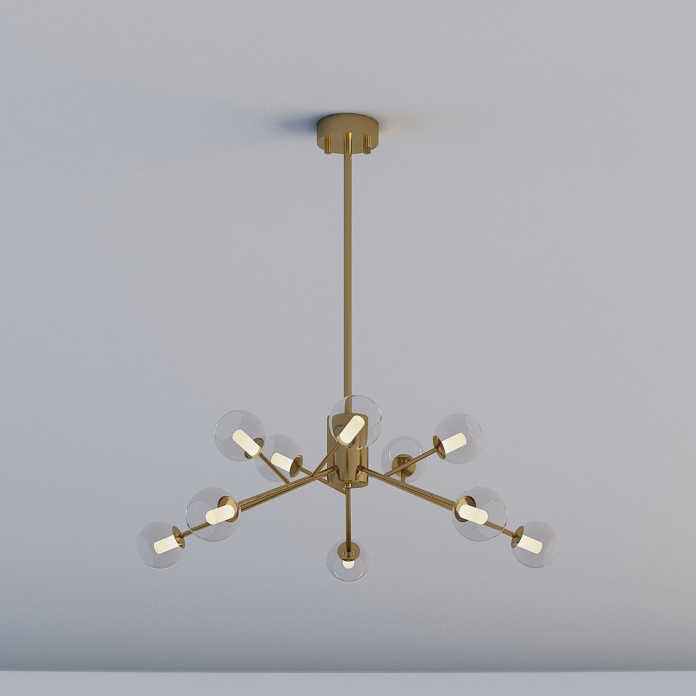 3D lights are all XJDS - Modern Port-style light luxury restaurant bedroom study chandelier - MD840-10 gold bronze and cognac color