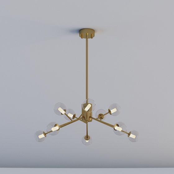 Sputnik Chandelier 3D model - Modern Elegance