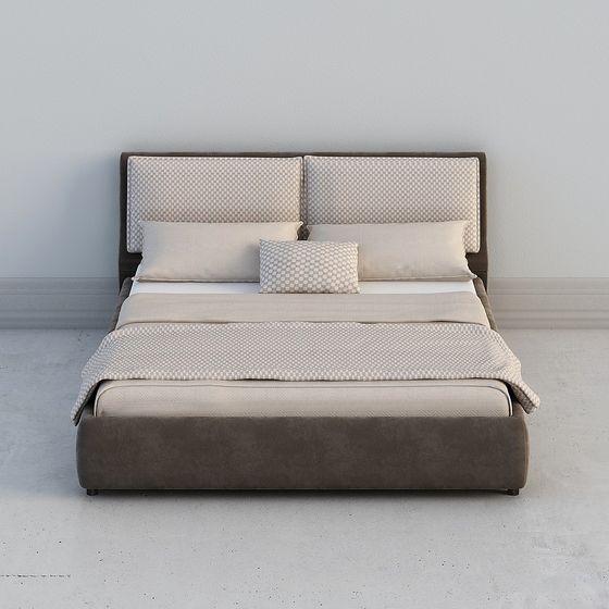 Sleek Minimalist Bed 3D model for Urban Spaces
