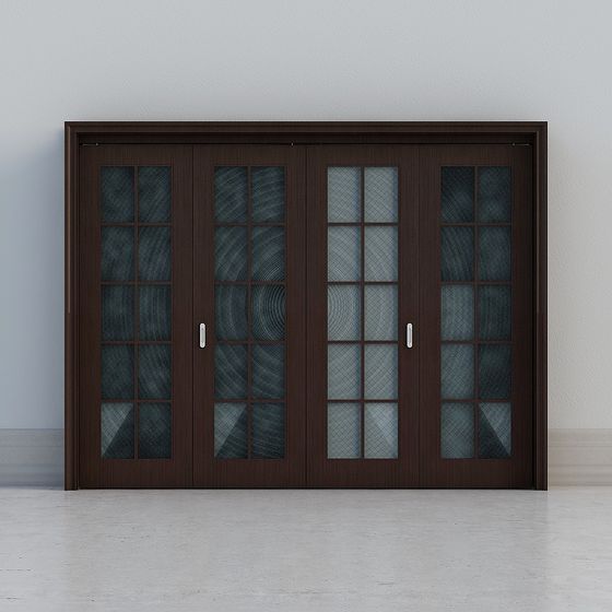 Modern Glass Panel Door 3D model