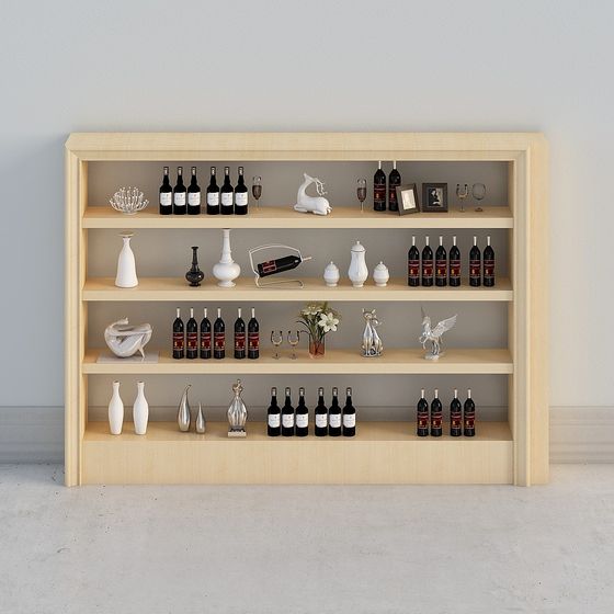 Chic 3D Wine Cabinet Model for Contemporary Spaces