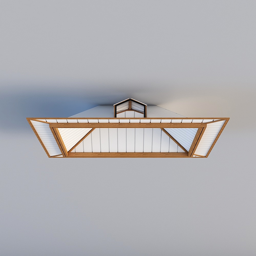 Elegant Wooden Skylight 3D model
