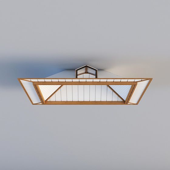 Elegant Wooden Skylight 3D model