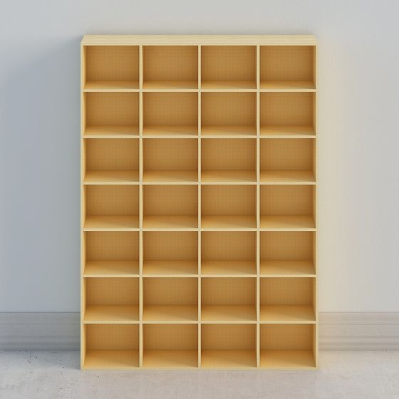 Stylish Low-Poly Bookshelf 3D model