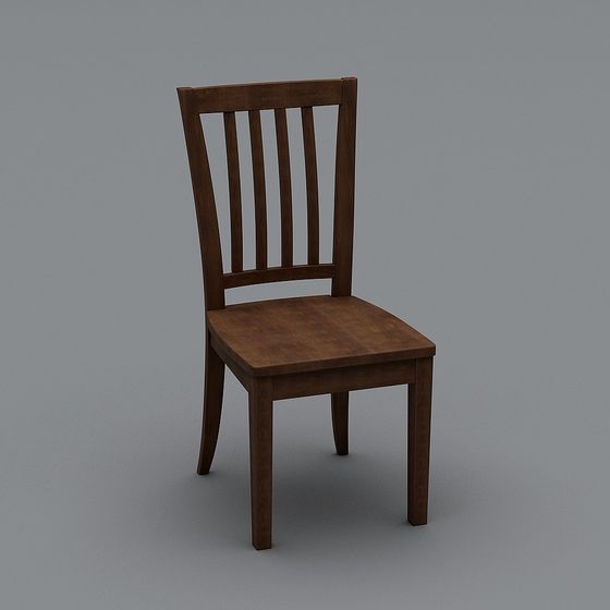 Elegant Wooden Chair 3D model for Interiors