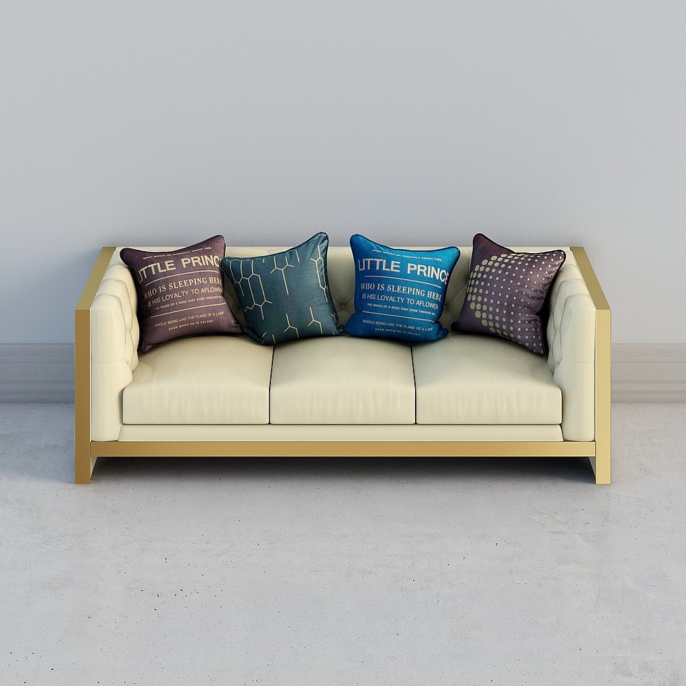 Elegant Low-Polygon Sofa 3D model for Modern Interiors