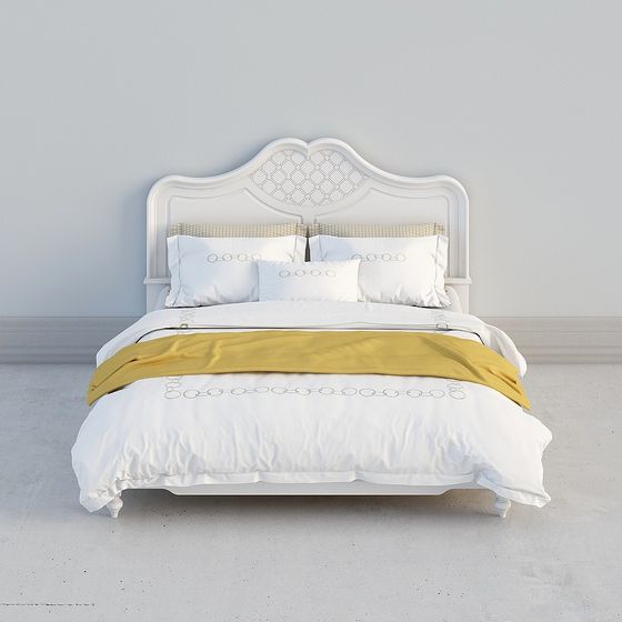 Stylish Low-Polygon Bed Frame 3D Model for Modern Interiors